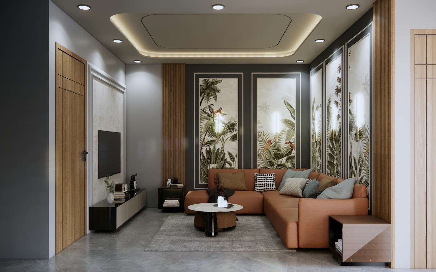 The Brutalist Cabin Living Room